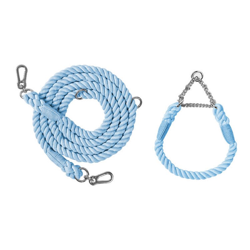 NO-PULL BRAIDED ROPE COLLAR AND LEAD SET