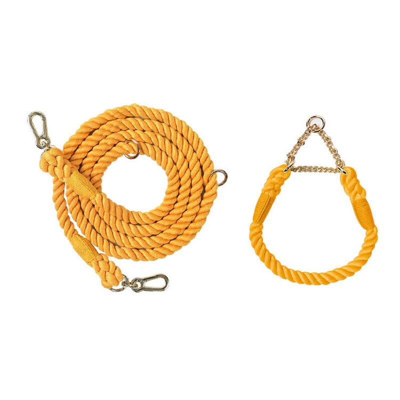 NO-PULL BRAIDED ROPE COLLAR AND LEAD SET