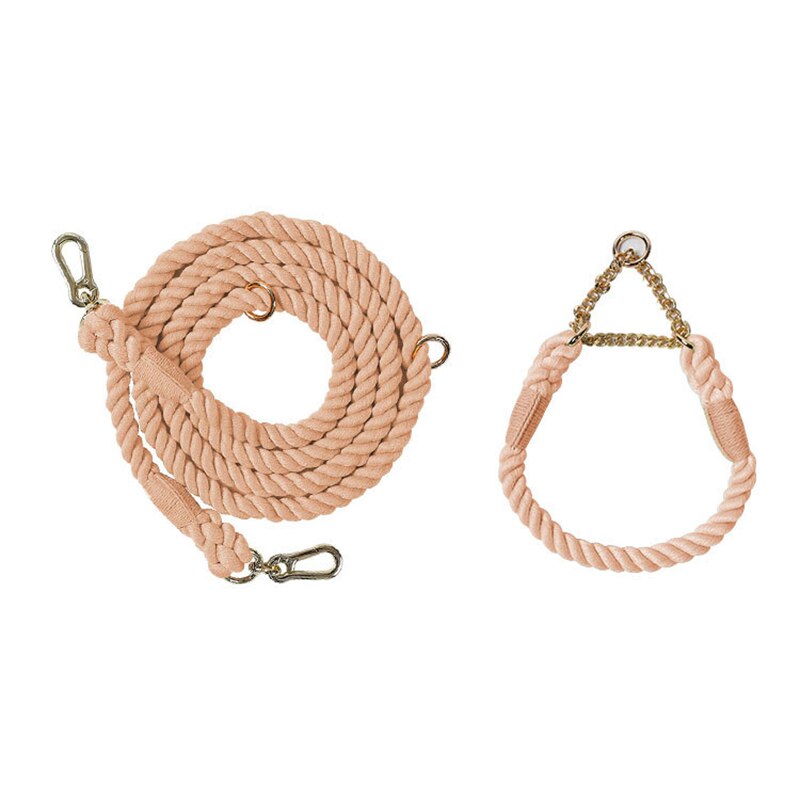 NO-PULL BRAIDED ROPE COLLAR AND LEAD SET