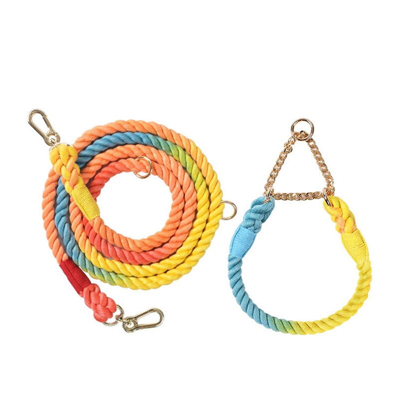 NO-PULL BRAIDED ROPE COLLAR AND LEAD SET