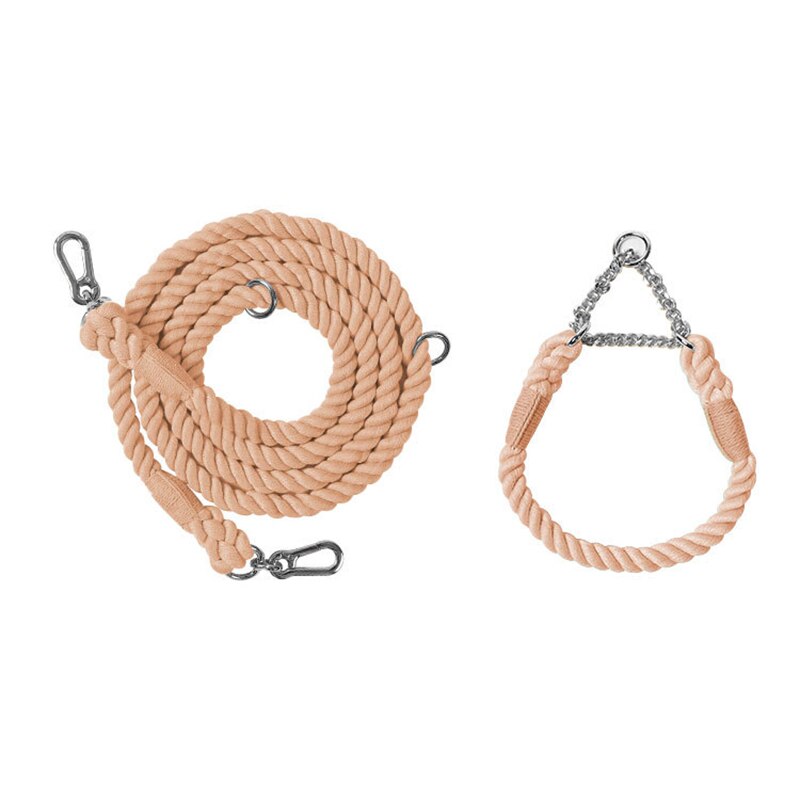 NO-PULL BRAIDED ROPE COLLAR AND LEAD SET