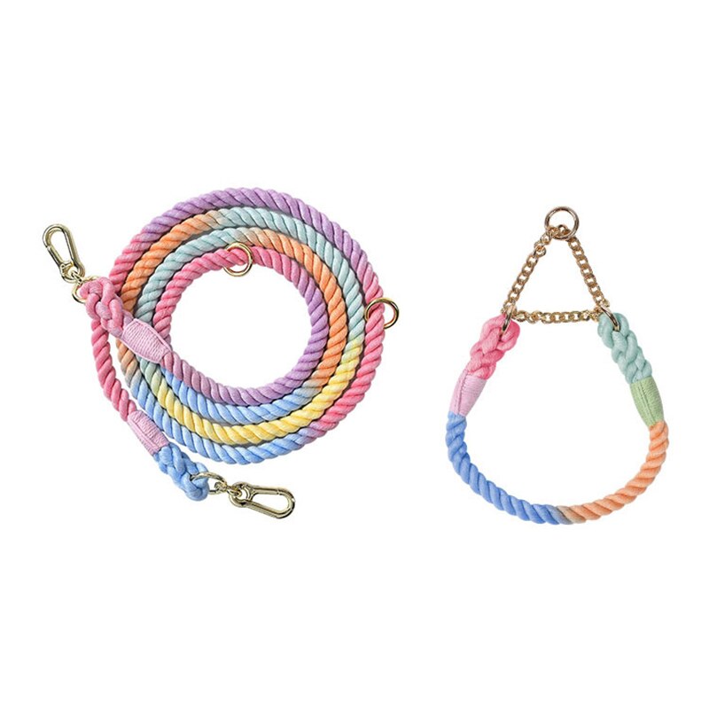 NO-PULL BRAIDED ROPE COLLAR AND LEAD SET