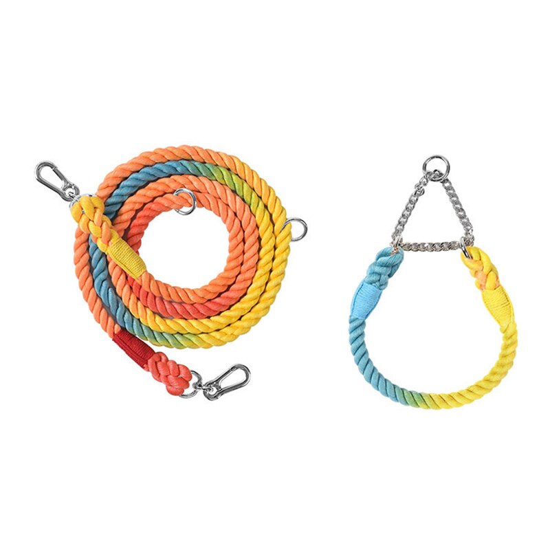 NO-PULL BRAIDED ROPE COLLAR AND LEAD SET