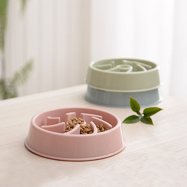 SLOW FEEDER DOG BOWL - PINK/GREEN/BLUE