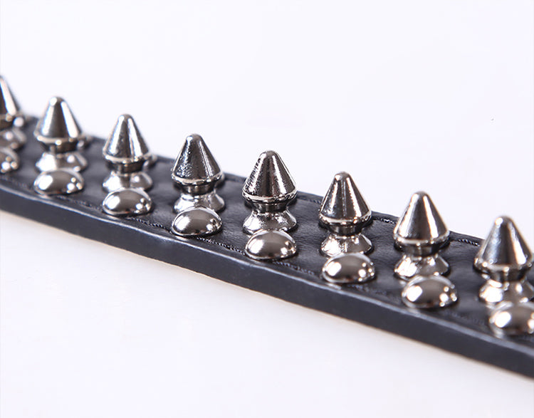 Leather Studded Spike Dog collar