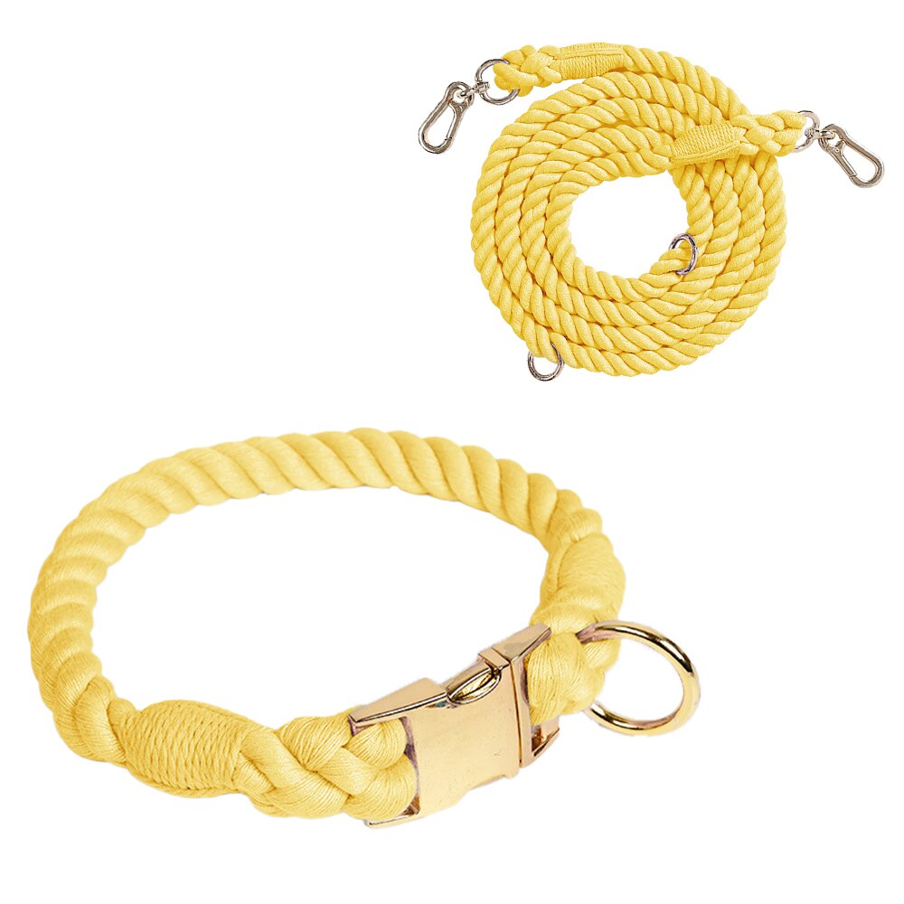 BRAIDED ROPE COLLAR AND LEAD SET