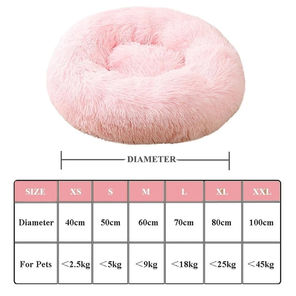 Super Soft Fluffy Donut Round Dog Bed