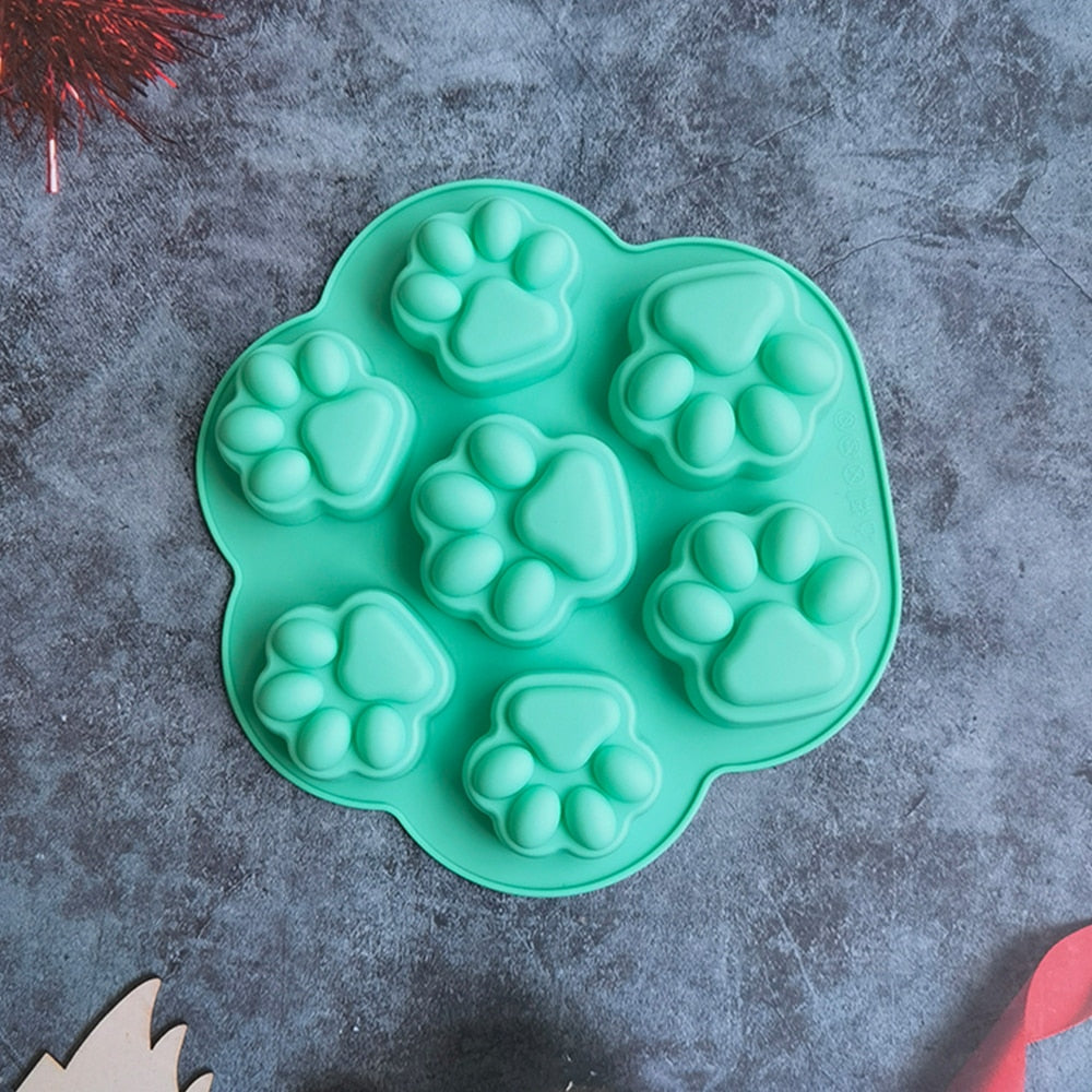 Large Paw Print Silicone Dog Treat Mold