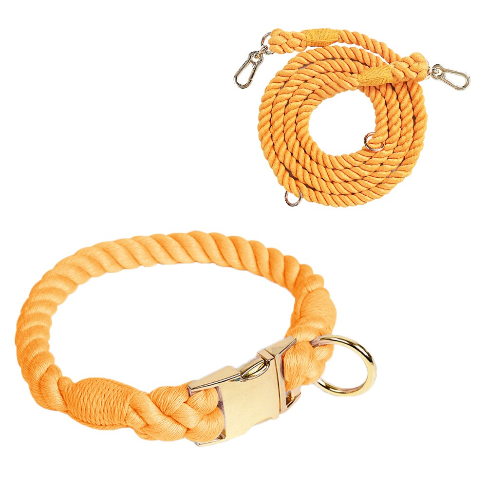 BRAIDED ROPE COLLAR AND LEAD SET