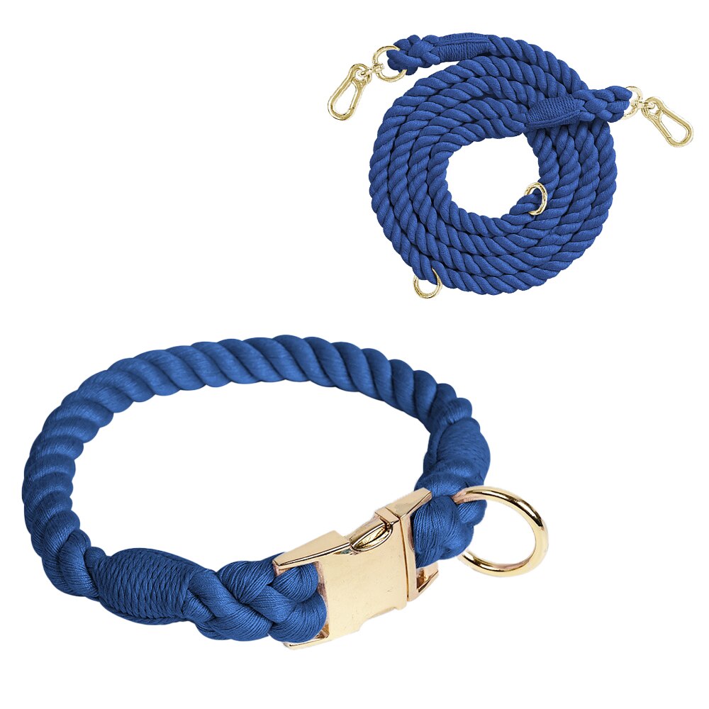 BRAIDED ROPE COLLAR AND LEAD SET