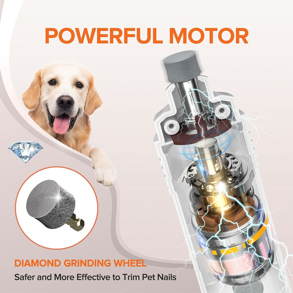 ProPaws Dog Nail Grinder – Ultra-Quiet, High-Powered, Rechargeable Pet Claw Grooming Tool
