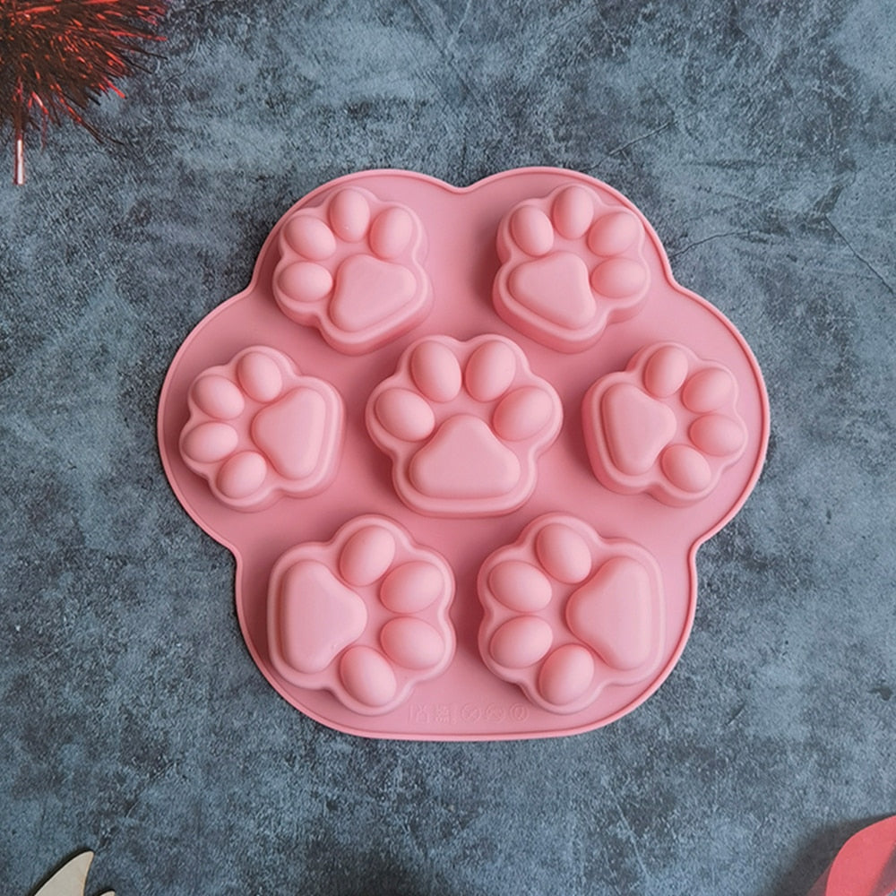 Large Paw Print Silicone Dog Treat Mold