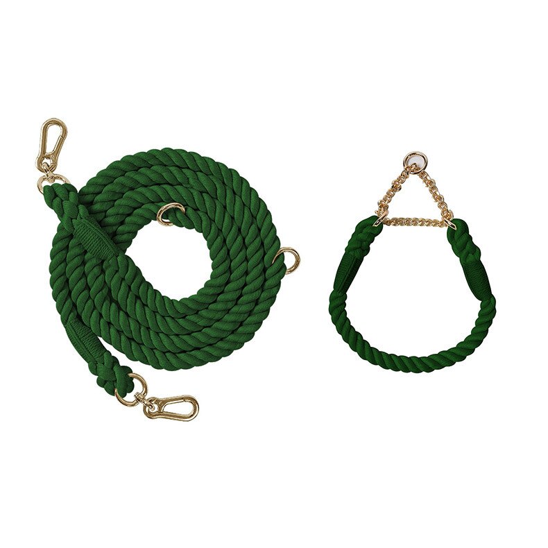 NO-PULL BRAIDED ROPE COLLAR AND LEAD SET