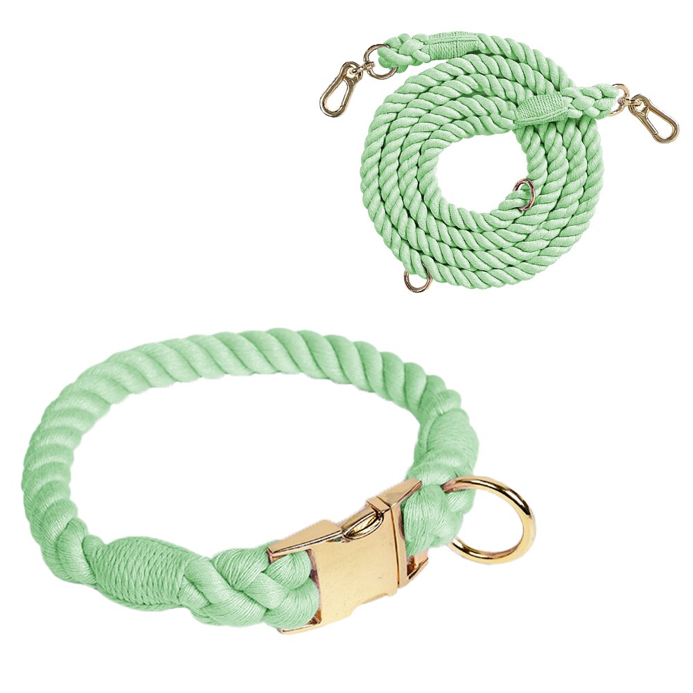 BRAIDED ROPE COLLAR AND LEAD SET