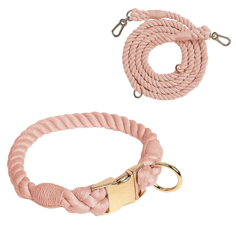 BRAIDED ROPE COLLAR AND LEAD SET