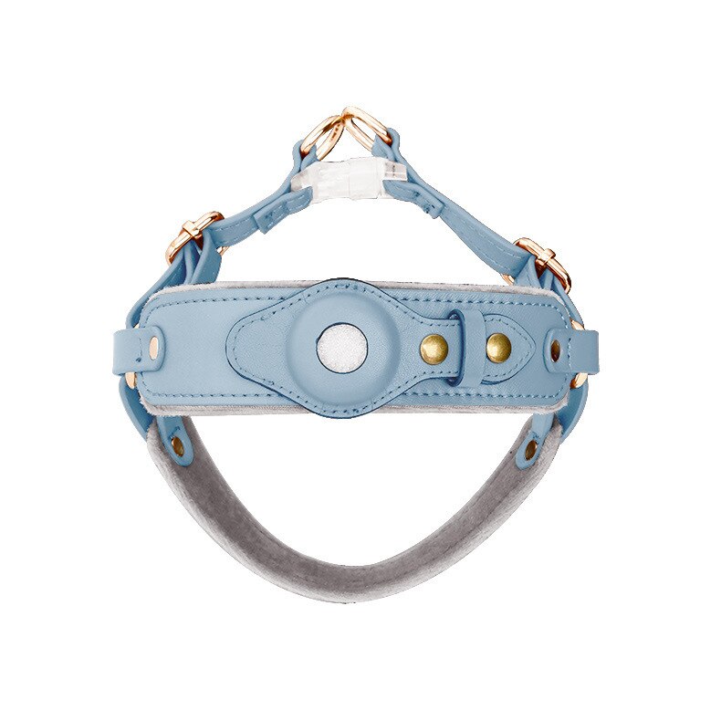 Vegan Leather Dog Harness with Airtag Holder