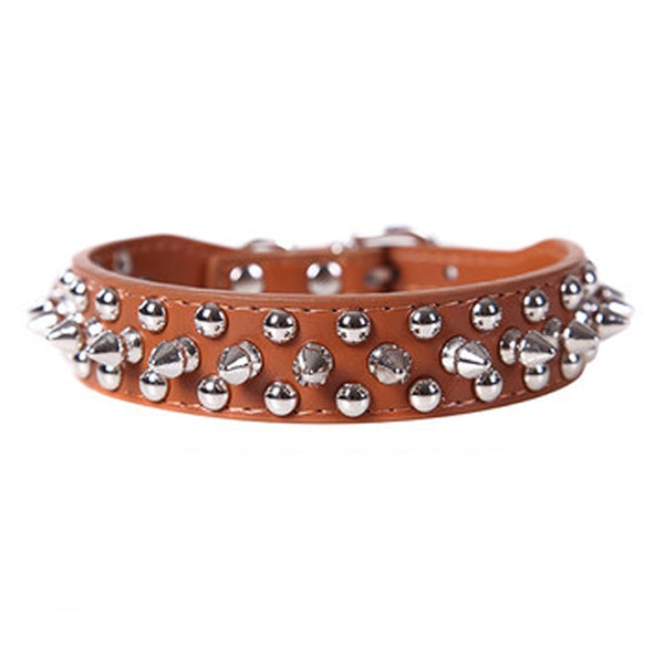 Leather Studded Spike Dog collar